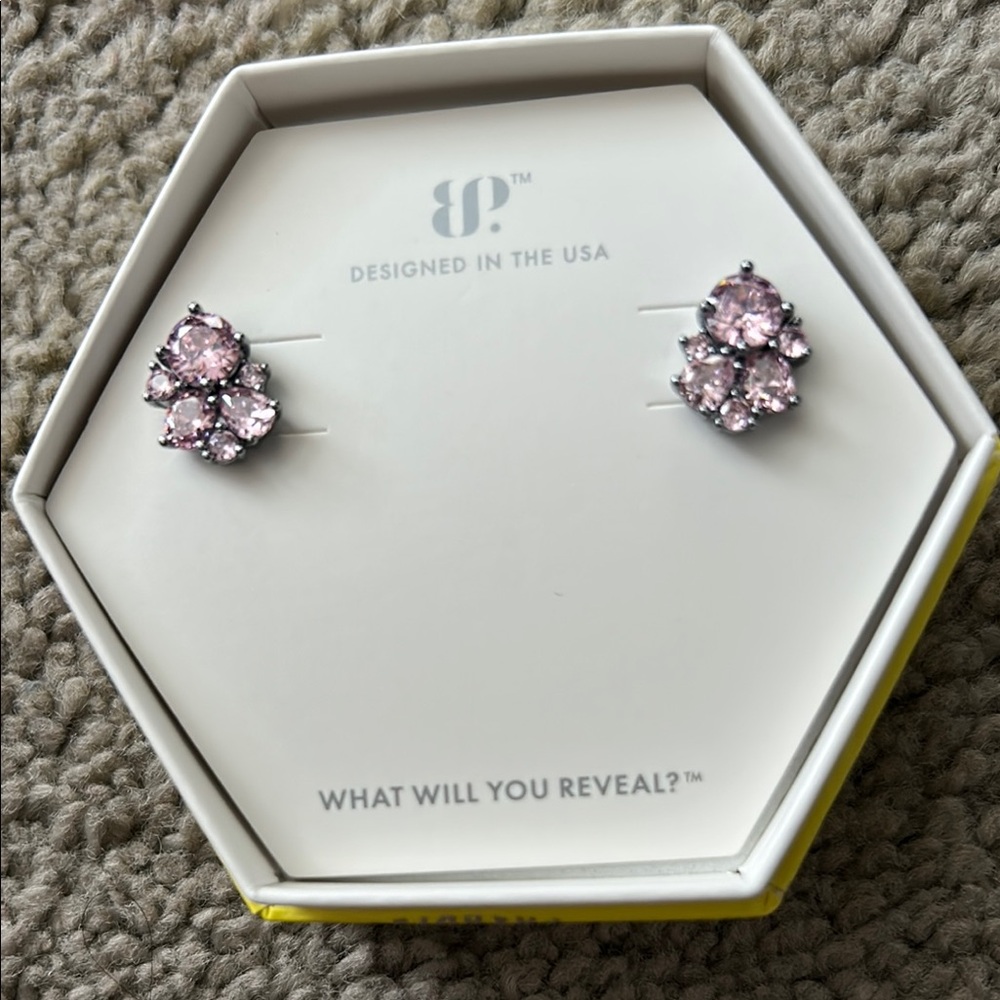 Elegant Pink Stud Earrings